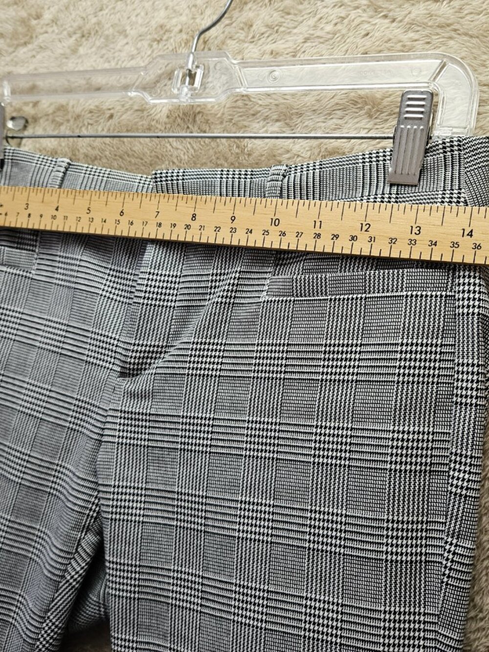 Banana Republic Dress Pants Sloan Black and White Plaid Pattern Petite Size 0P - Picture 5 of 6